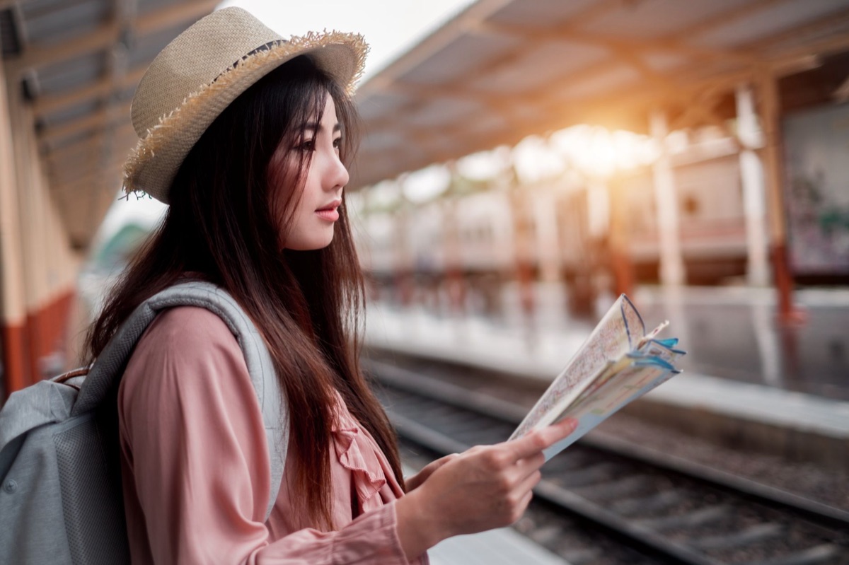 Close up of a Japan rail pass and transportation map