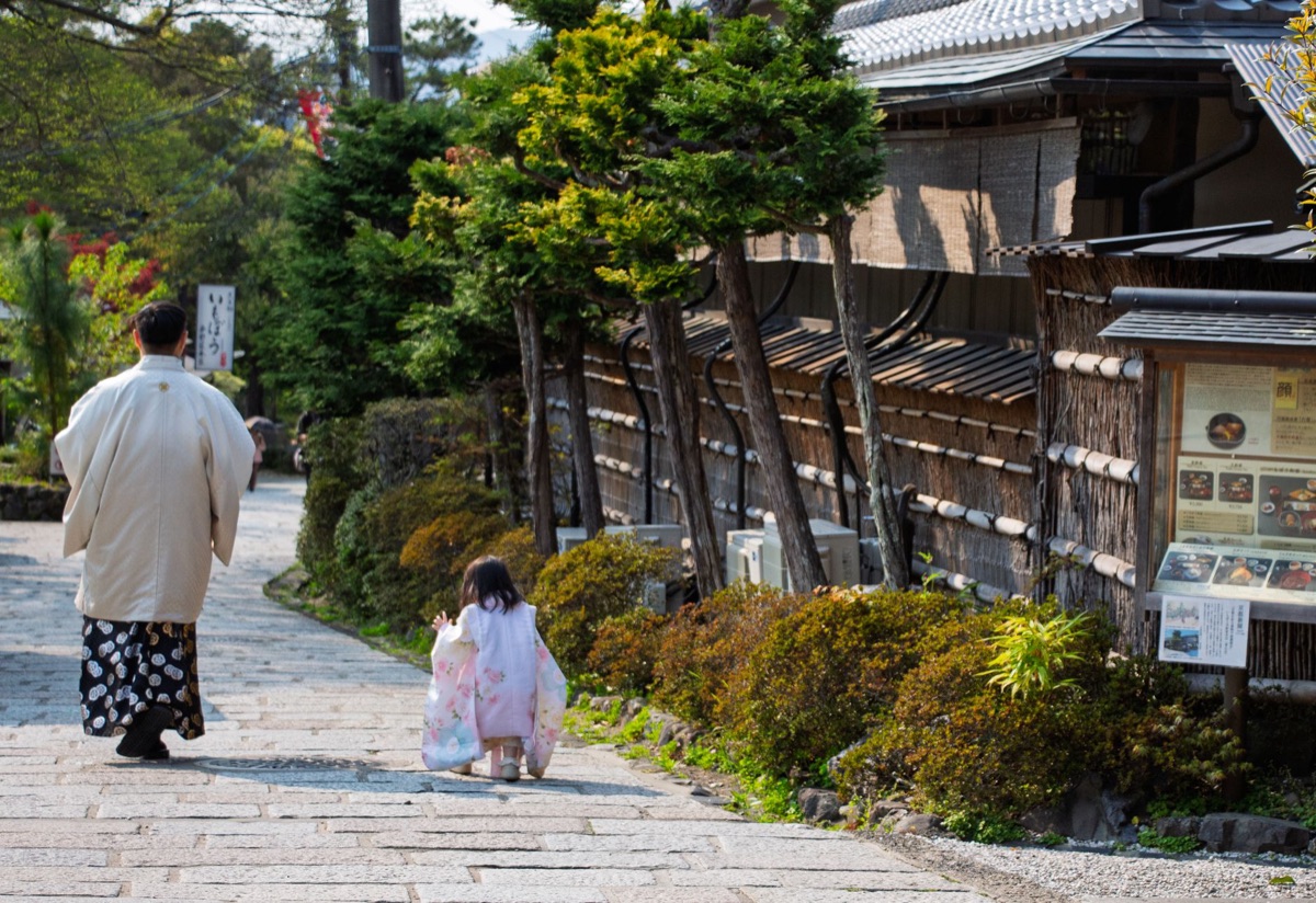 Percorso di un giardino tradizionale a Kyoto